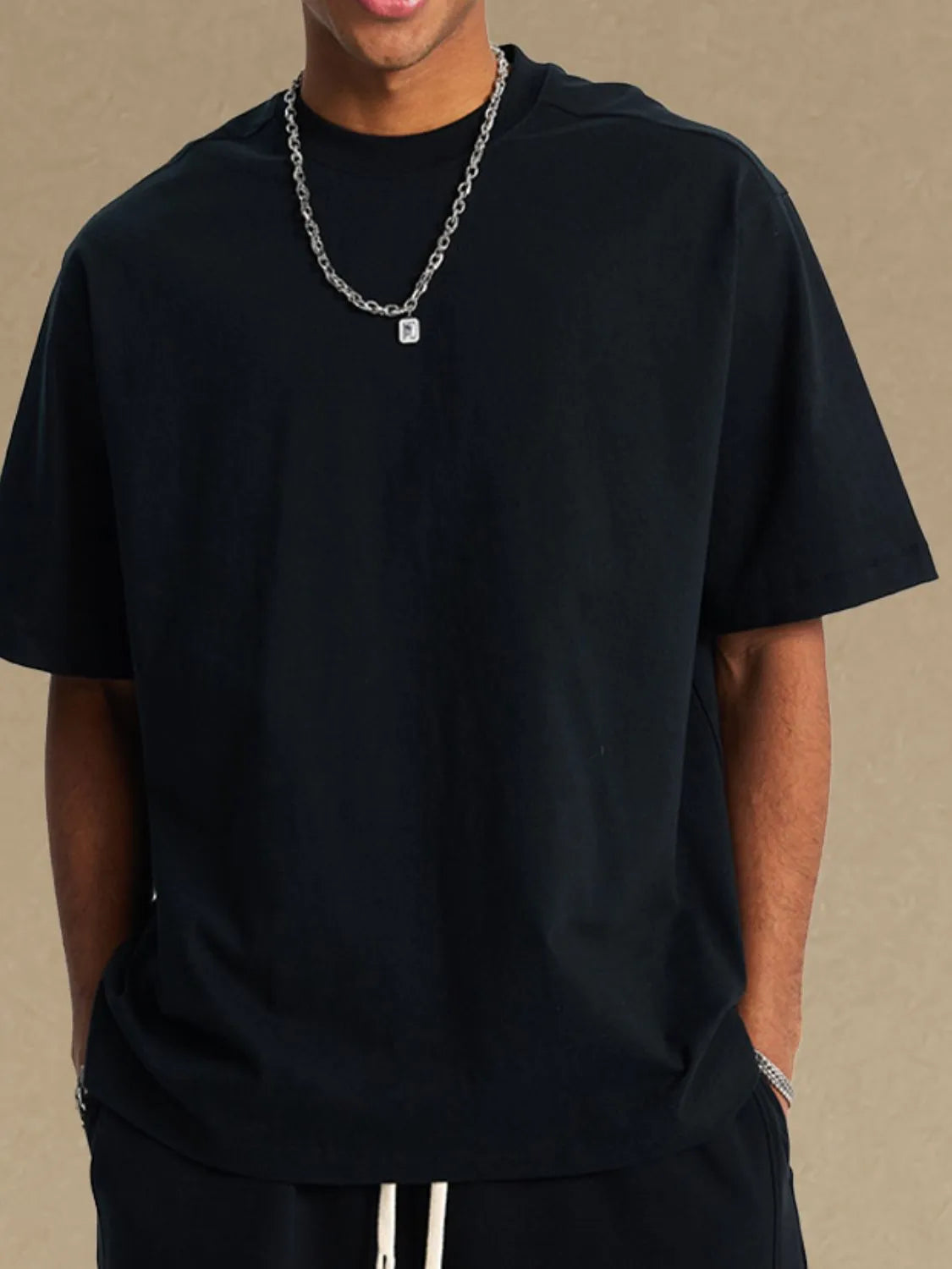 Men's Round Neck Half Sleeve T-Shirt Black