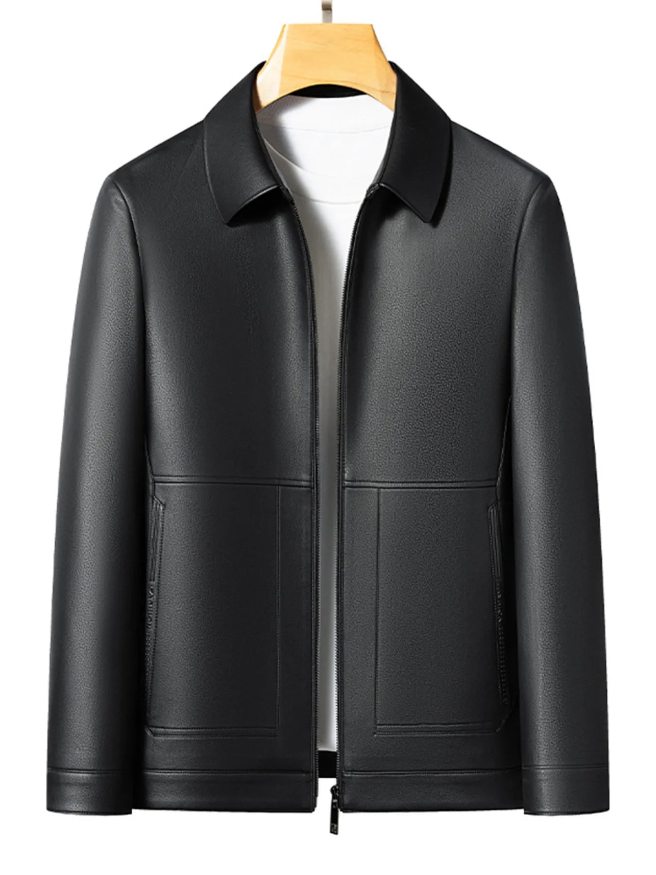 men’s modern long wool coat with hooded design