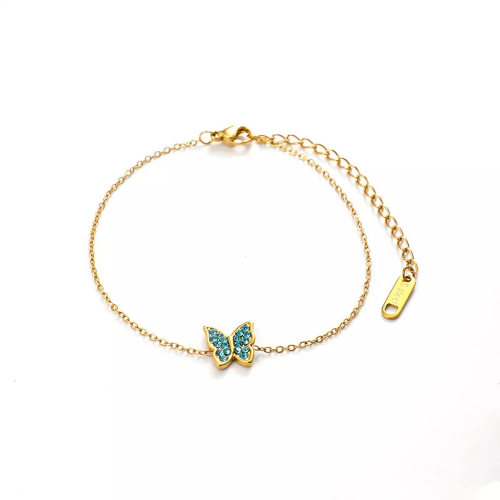 women's 18k gold-plated butterfly adjustable bracelet - additional image