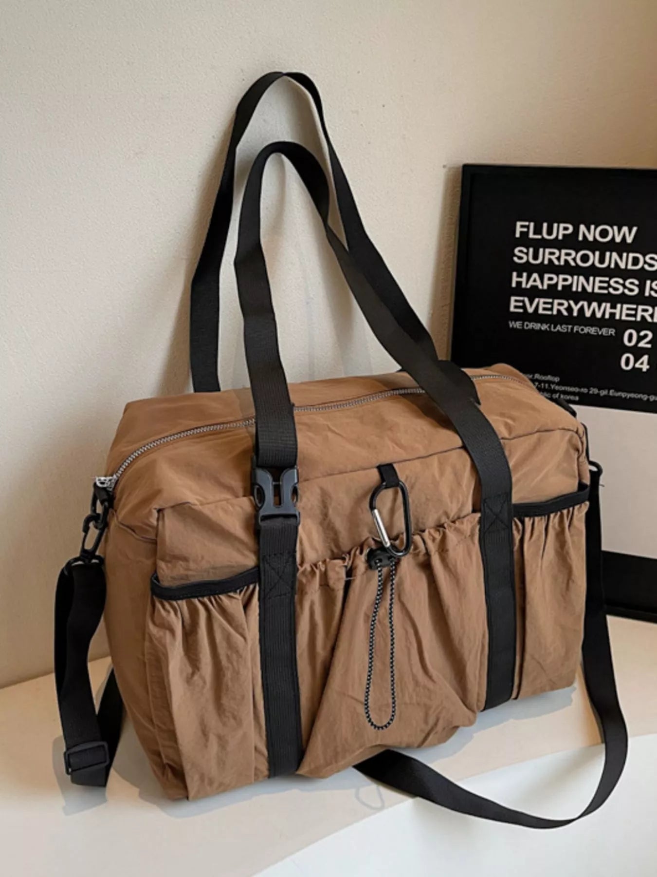 canvas travel duffel bag - extra view
