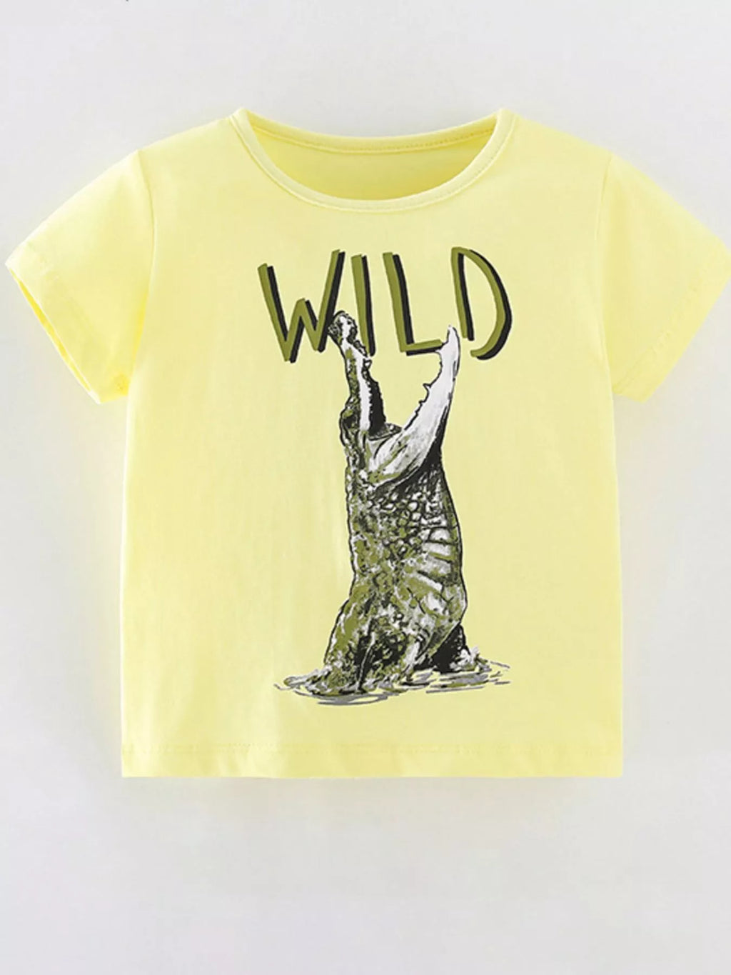 women's children's wild crocodile graphic short sleeve t-shirt - product showcase