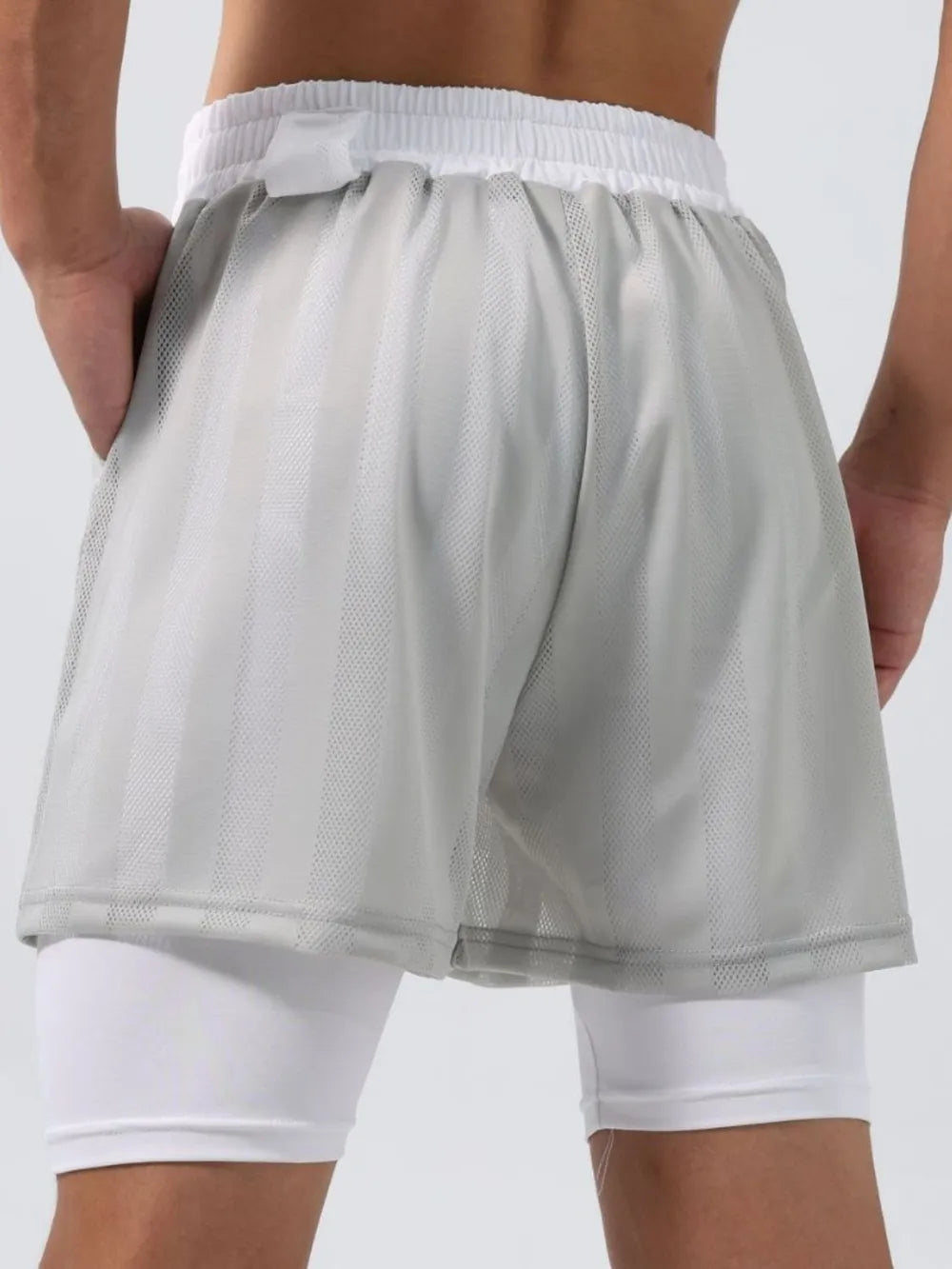 Men's Plus Size Elastic Waist Shorts Gray