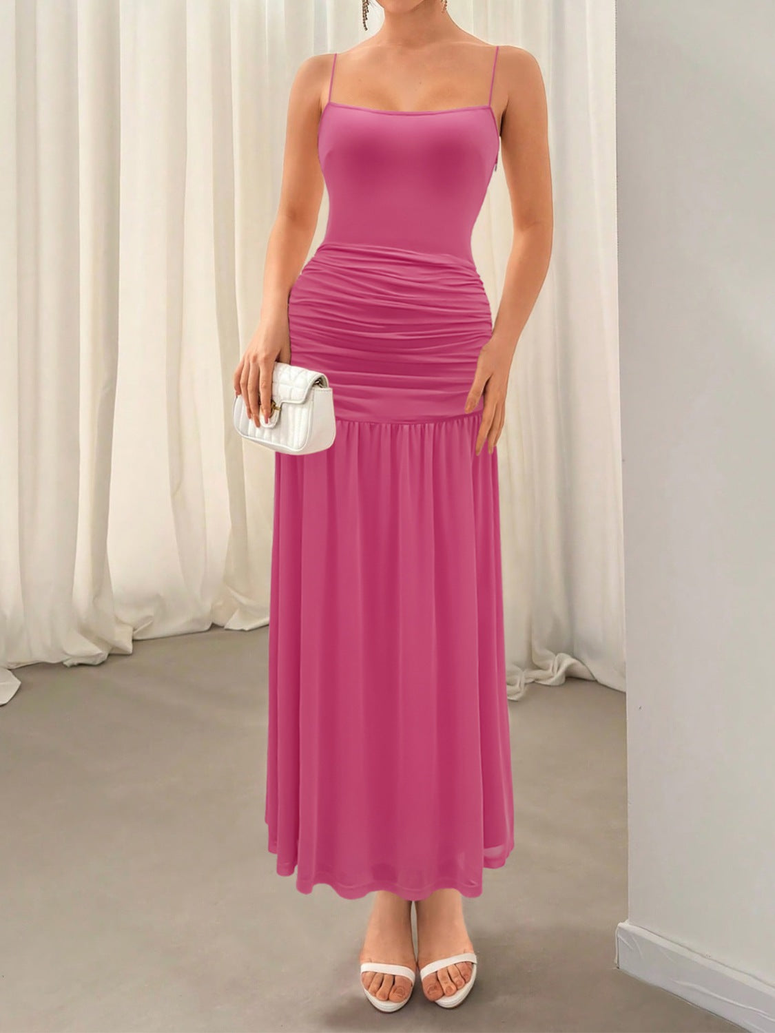 Ruched Maxi Cami Dress