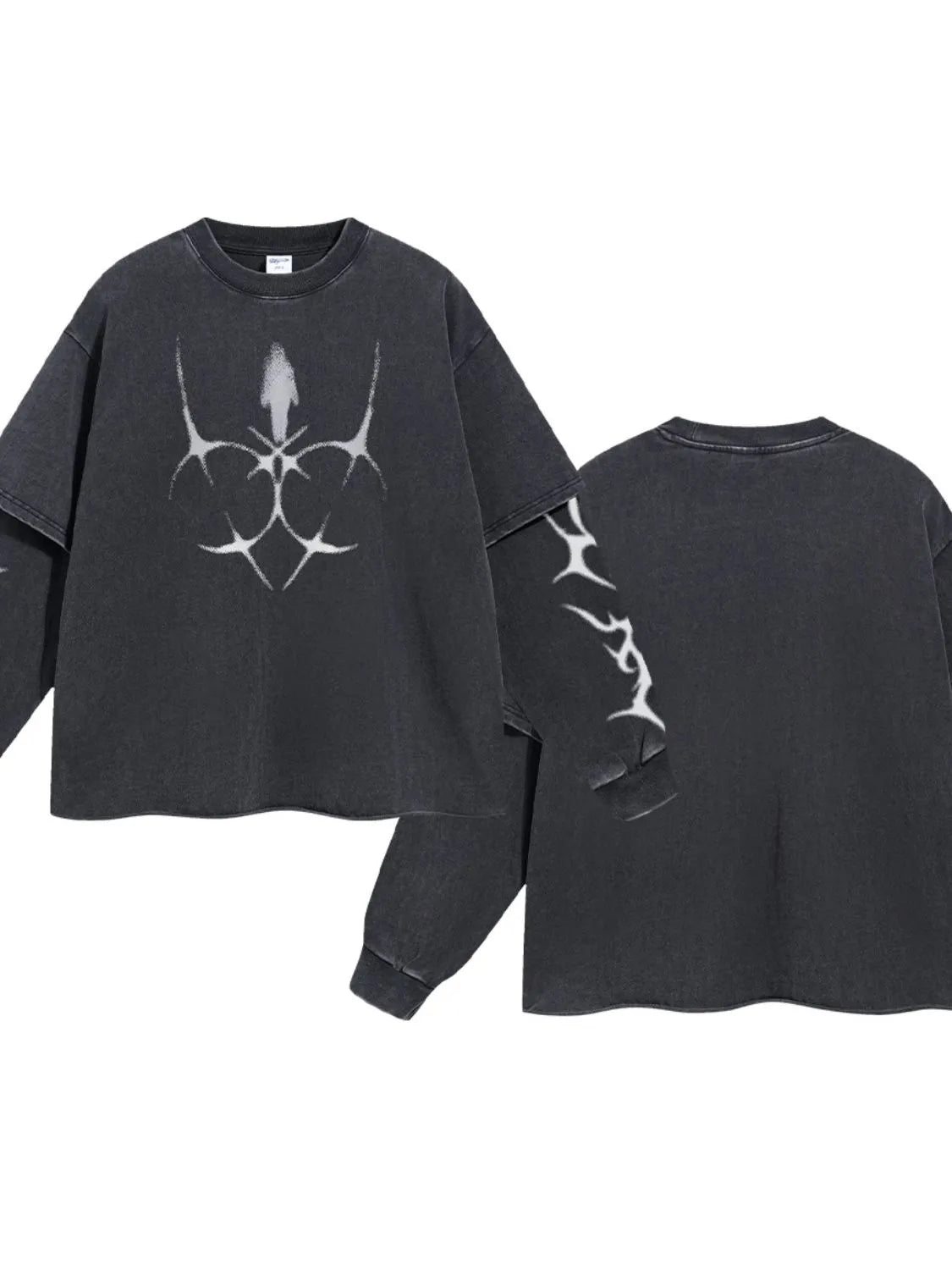 Men's Round Neck Long Sleeve Oversized T-Shirt