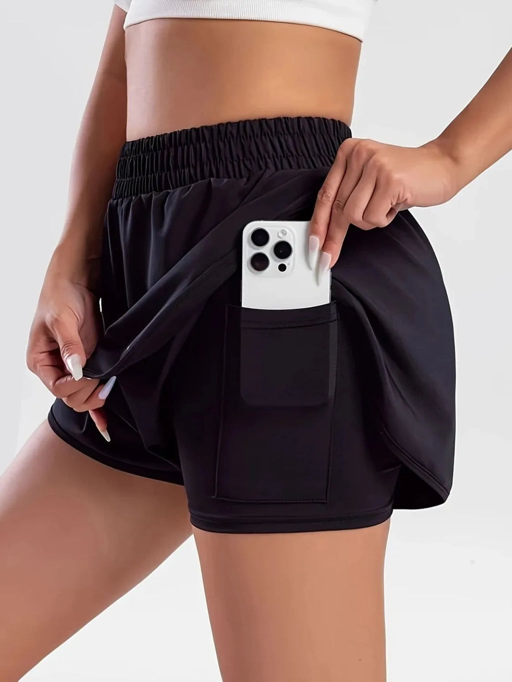 women's pocketed high waist active shorts - product detail