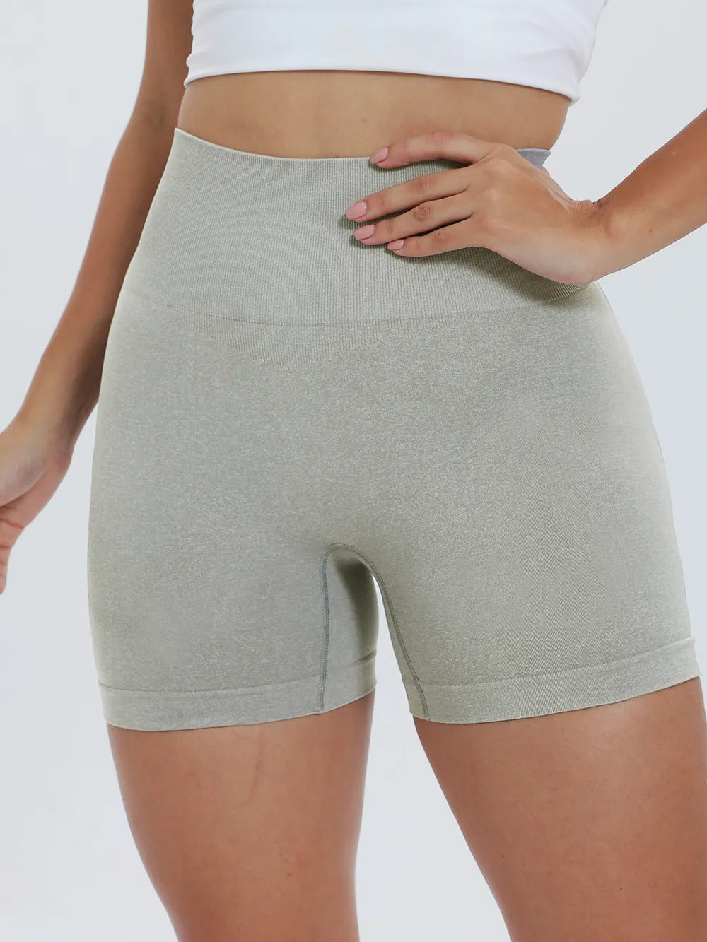 women's high waist active shorts - styling option