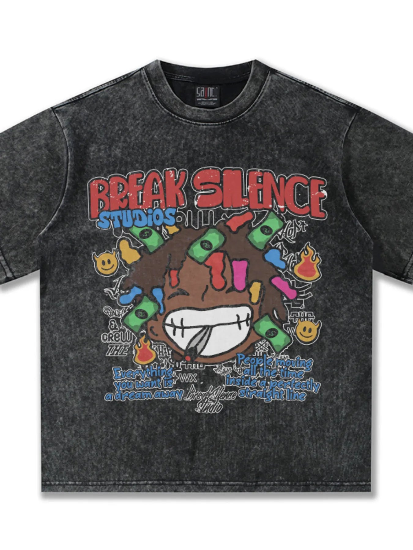 men's men's break silence graphic relaxed fit t-shirt - styling option