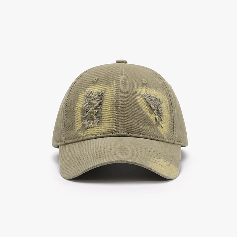 Distressed Cotton Baseball Cap Sage One Size