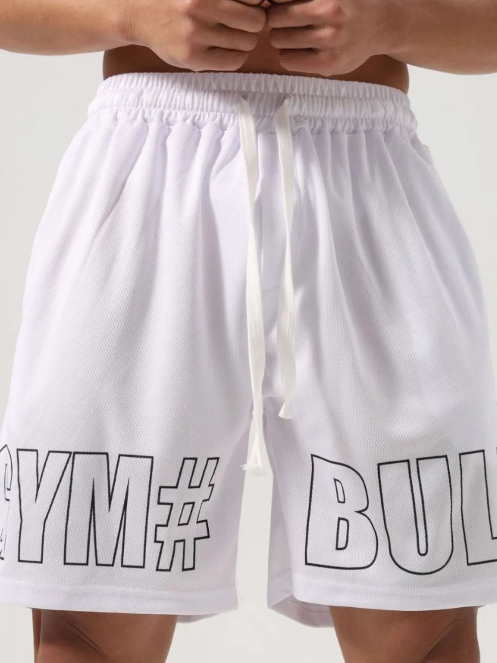 men's plus size letter drawstring shorts — men’s shorts view