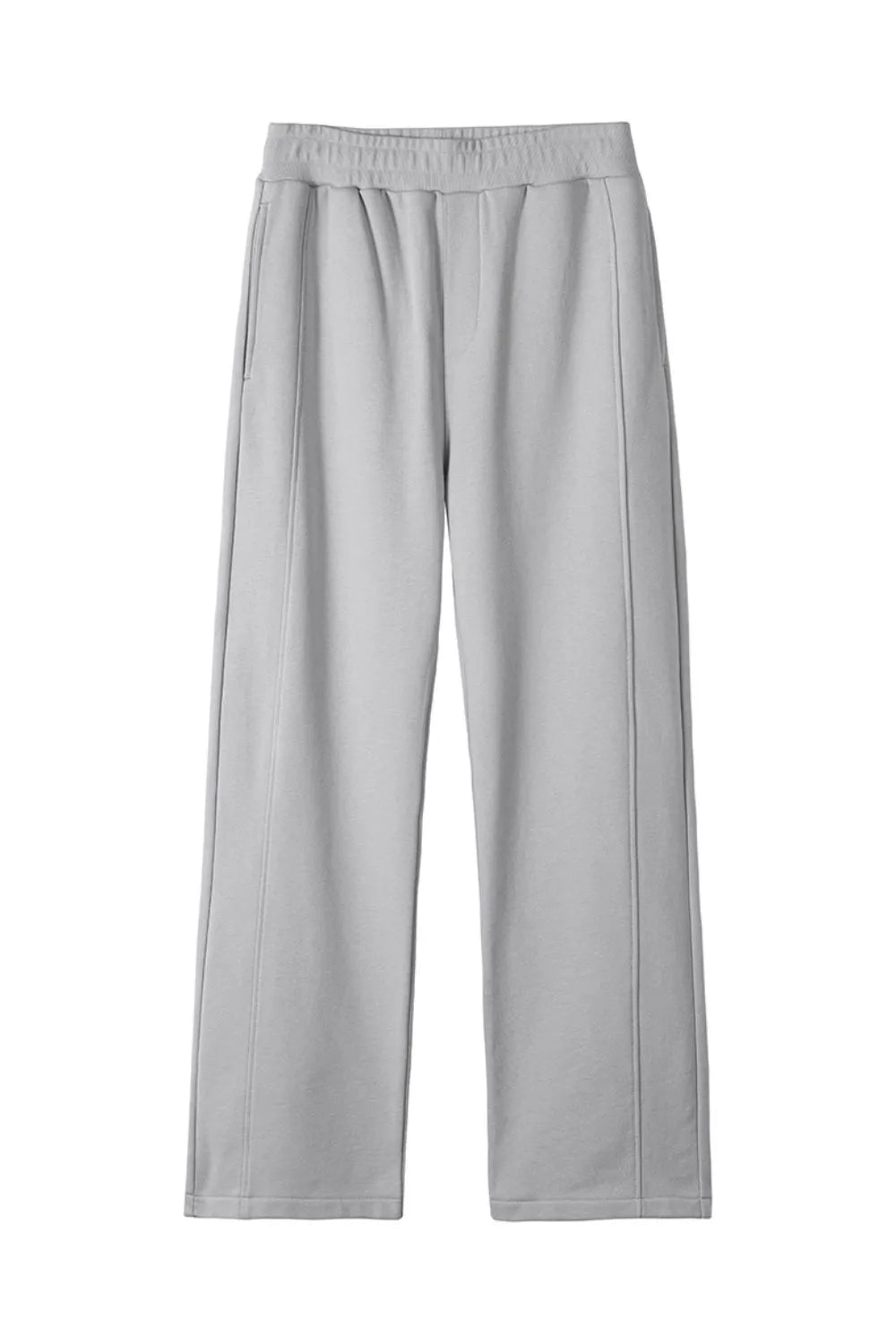 Men's Elastic Waist Pants with Pockets Gray