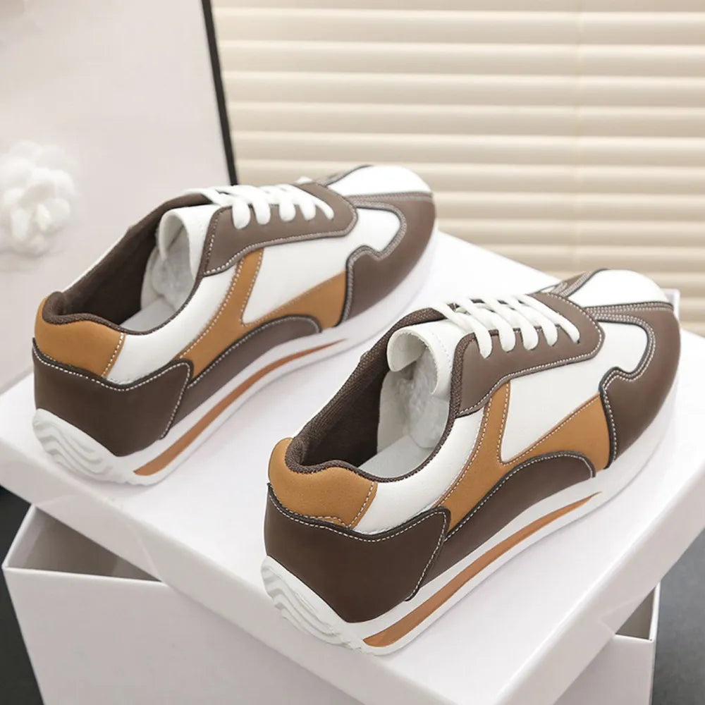 Round Toe Flats Sneakers Brown