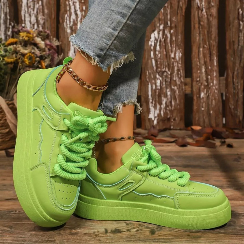 women's round toe platform sneakers - additional image
