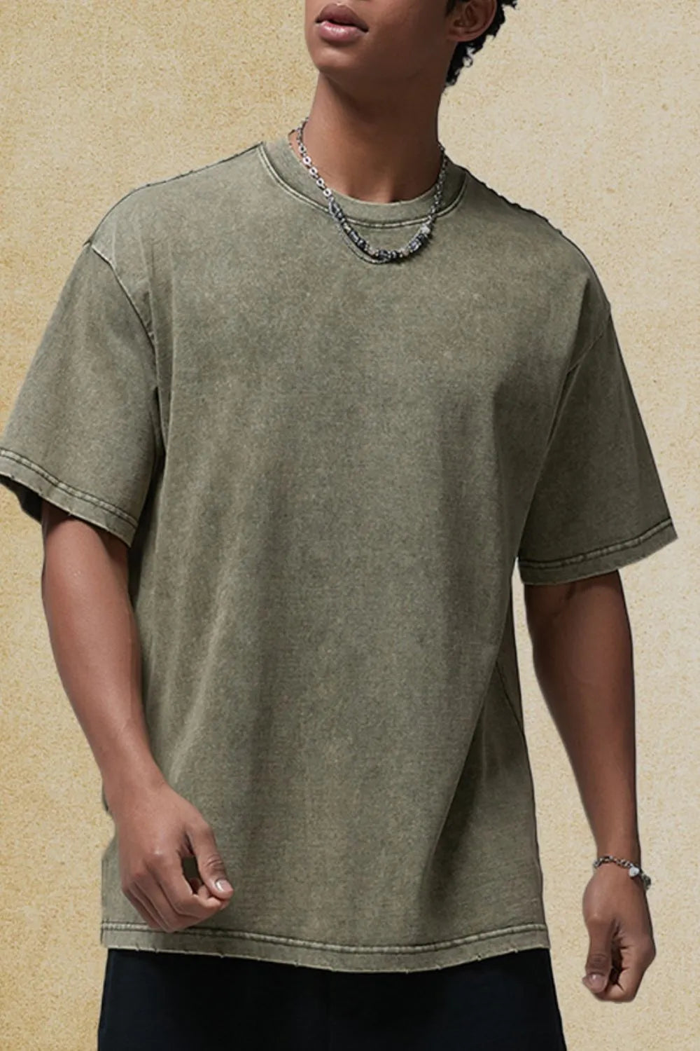 men's round neck half sleeve t-shirt men’s casual tee