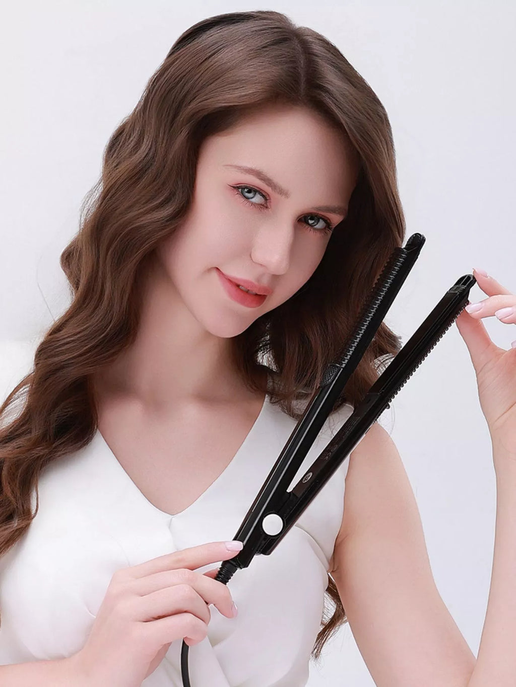 2 in 1 curling & straightener - side view