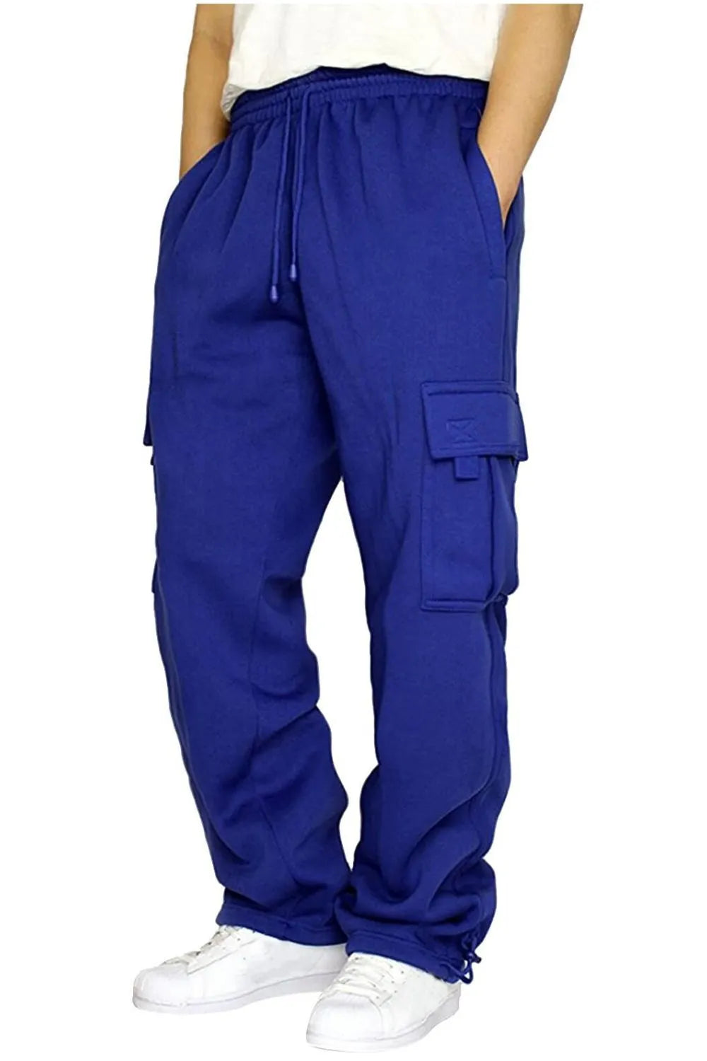 Men's Full Size Drawstring Pants Plus Size Royal Blue