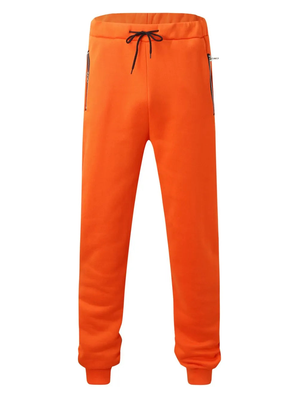 Men's Full Size Drawstring Pants with Pockets Plus Size Orange