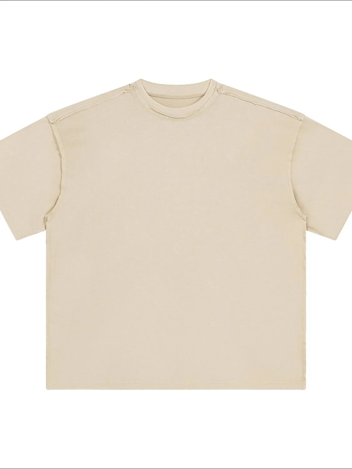 Men's Round Neck Half Sleeve T-Shirt Beige