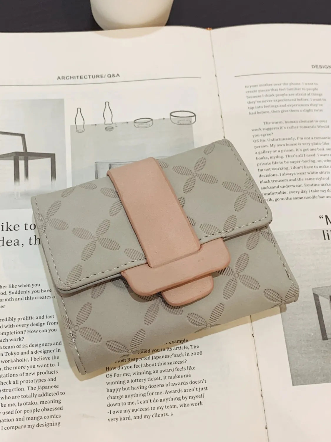 PU Leather Wallet Khaki One Size