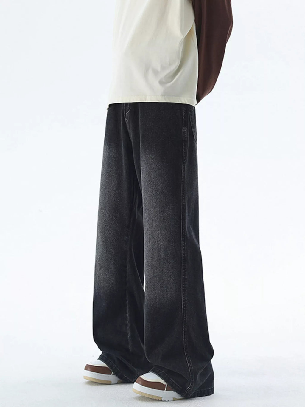 men's men's plus size vintage wash wide leg jeans - product detail