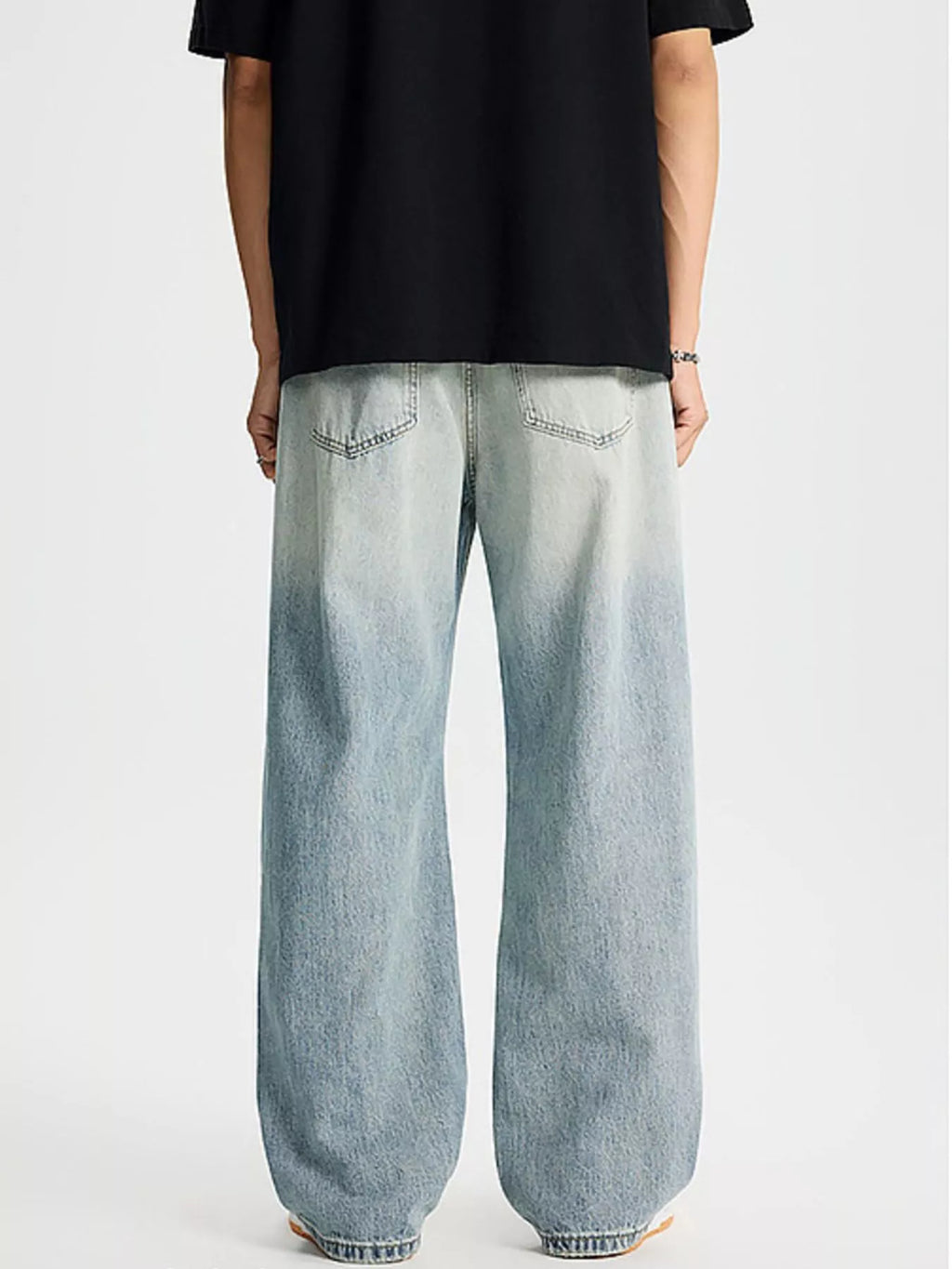 men's men's full size distressed wide leg jeans plus size - product detail