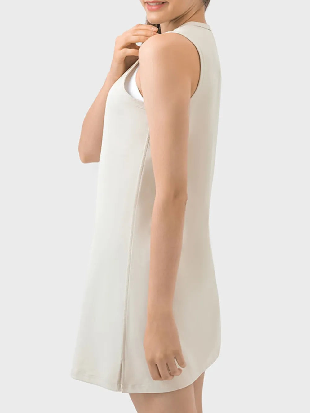 women's millennia round neck sleeveless active dress - styling option
