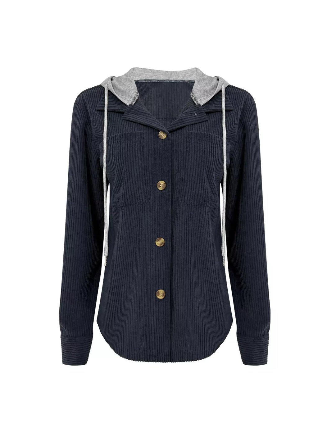 women's hooded corduroy button-down jacket - product detail