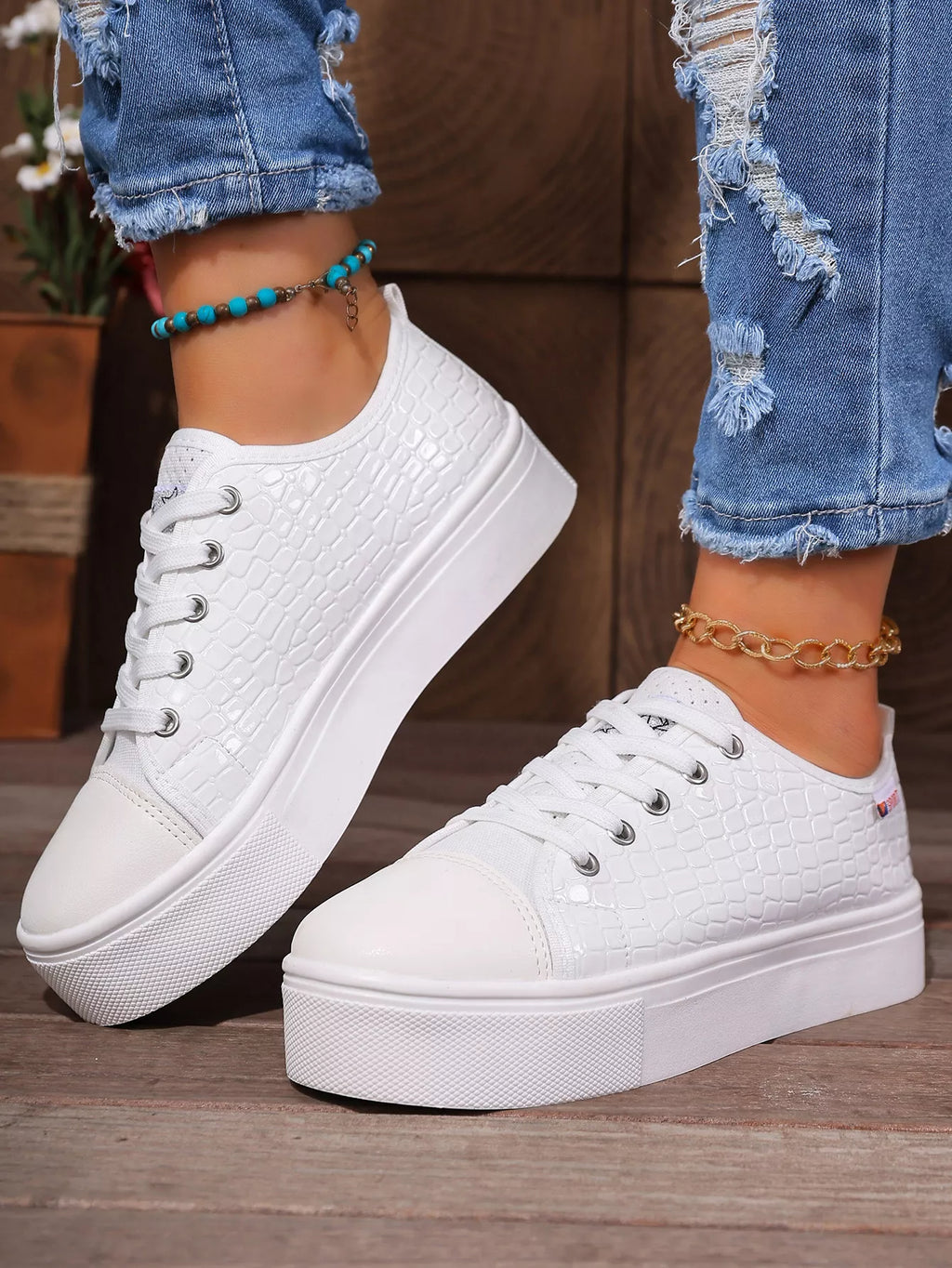 women's round toe platform sneakers - product detail