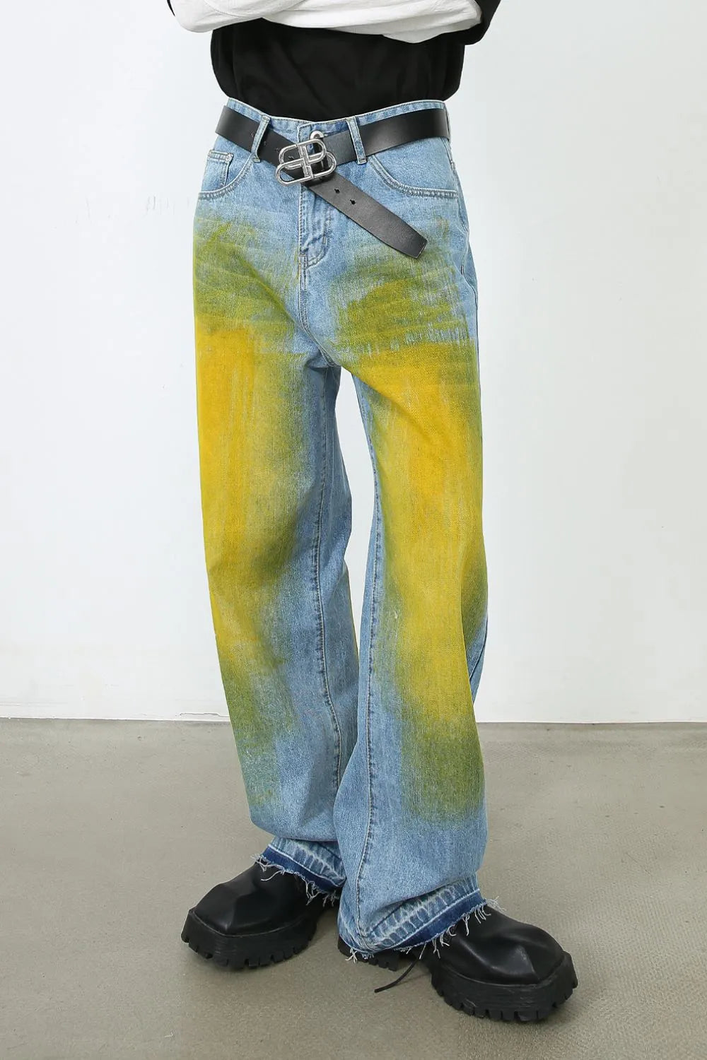 Men's Contrast Baggy Jeans Medium