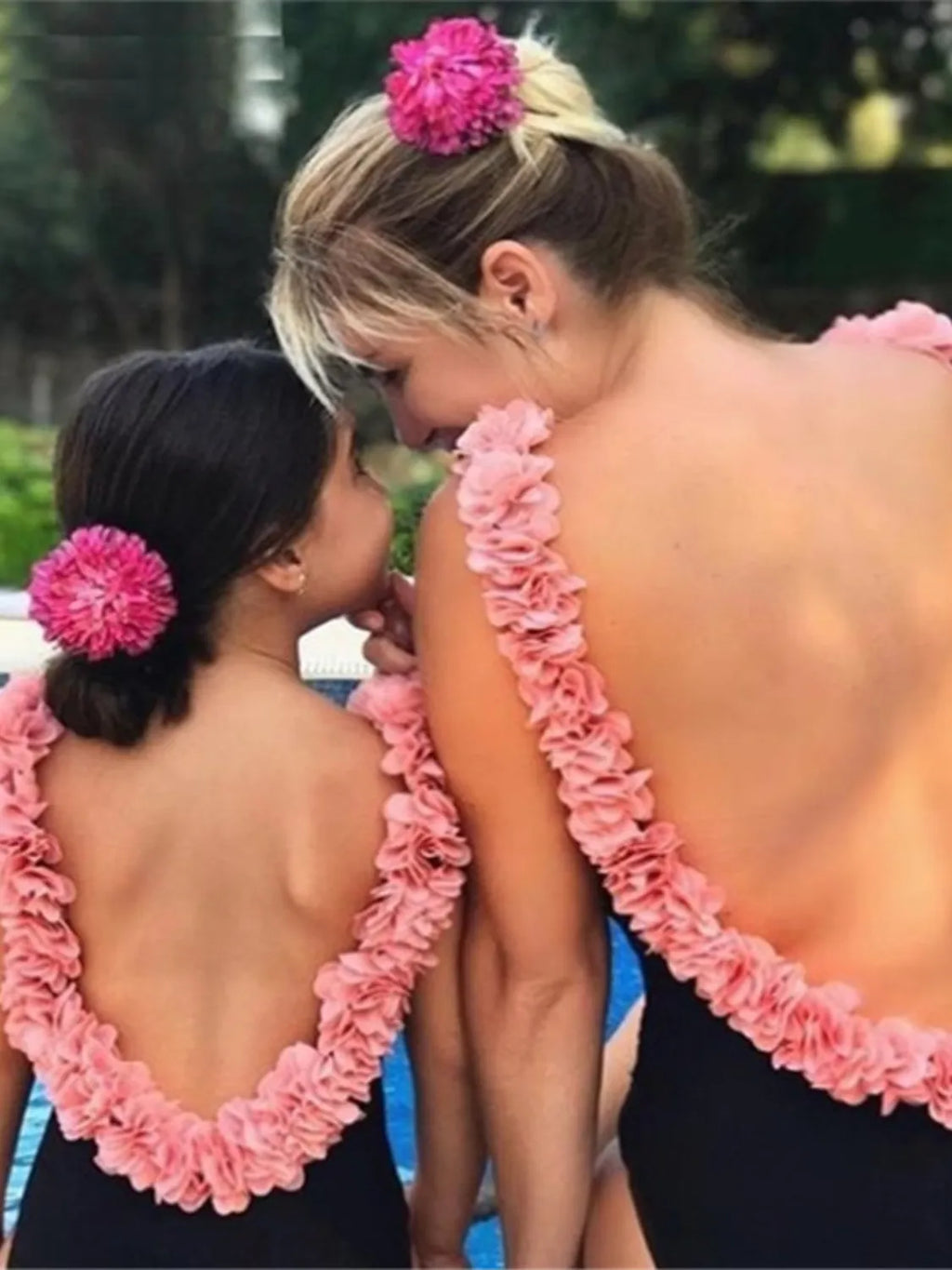 backless petal strap parent child swimsuit — stylish clothing for kids
