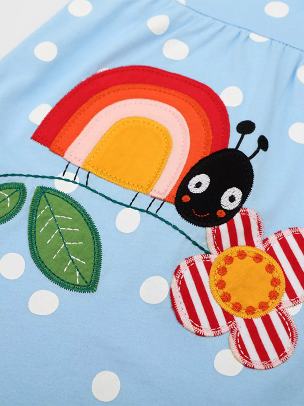 women's children's polka dot ladybug round neck dress - additional image
