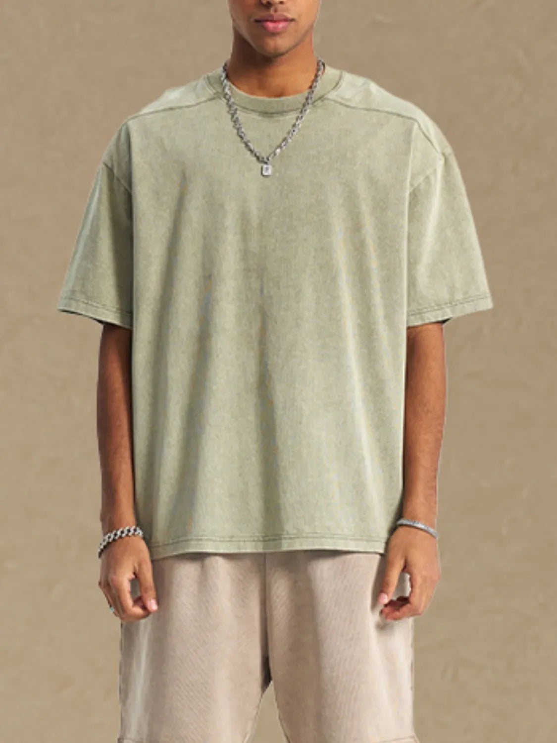 Men's Round Neck Half Sleeve T-Shirt Sage
