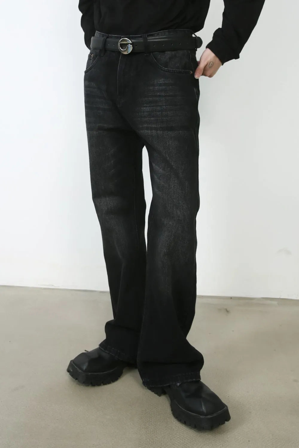 Men's Mid Rise Jeans Black