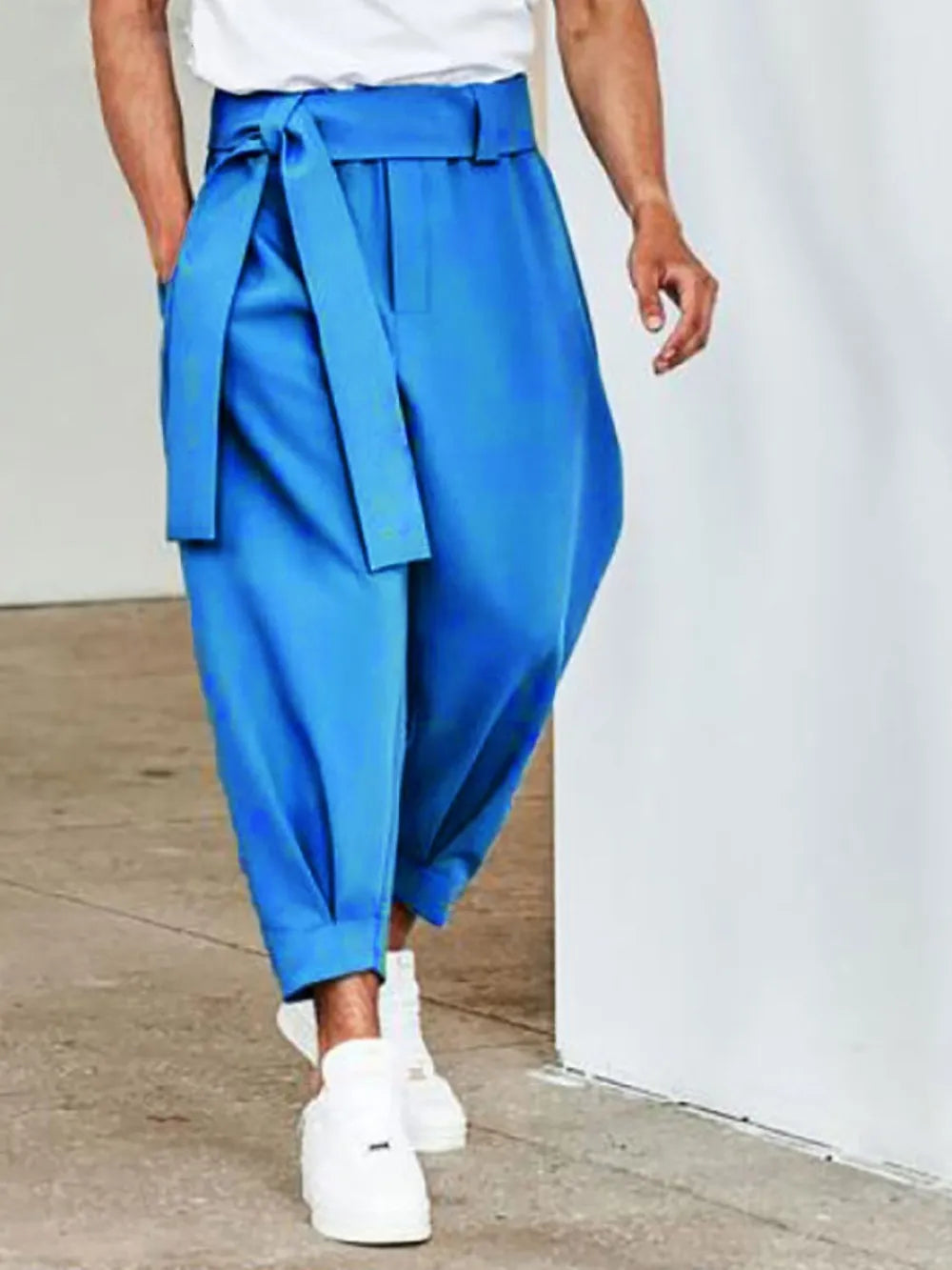 men's full size mid rise cropped pants plus size shown as men’s apparel