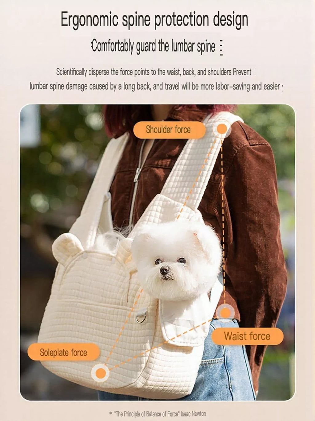 comfortable quilted pet carrier sling bag - additional image