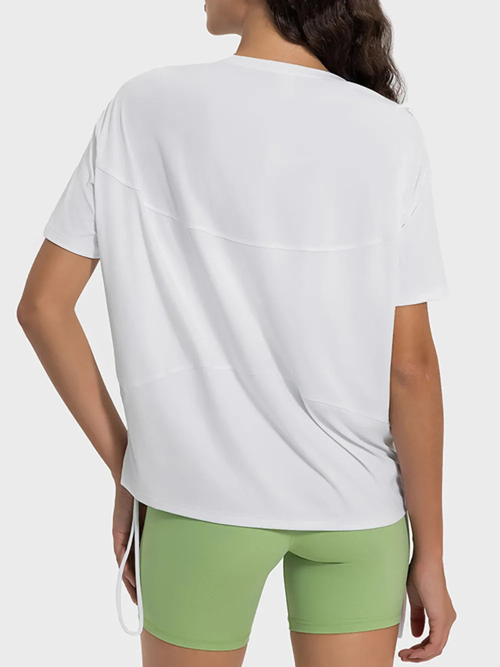 women's millennia drawstring round neck short sleeve active t-shirt - extra view
