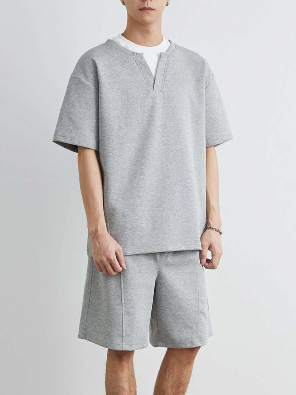 men's men's plus size half sleeve top and shorts set - product detail