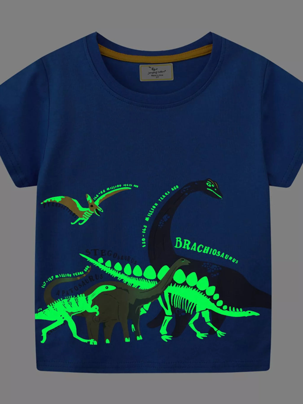 women's children's dinosaur print crew neck short sleeve t-shirt - second view