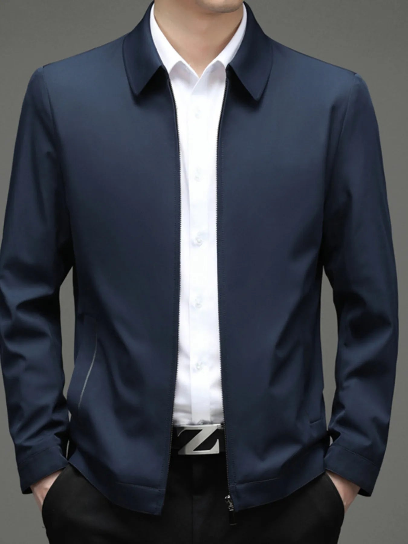 men’s colorblock long wool coat with sherpa lining