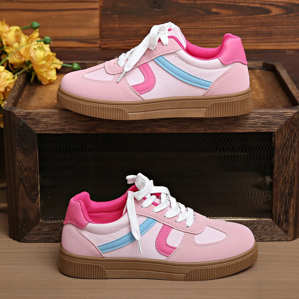 women's lace up platform sneakers - back view