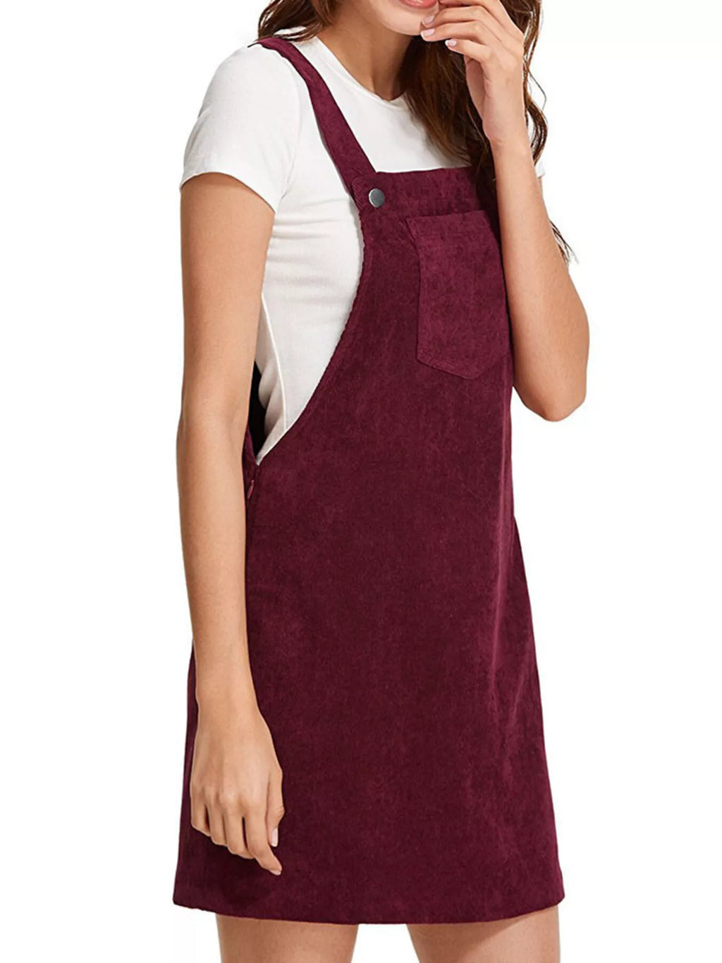 women's corduroy wide strap overall dress - additional image