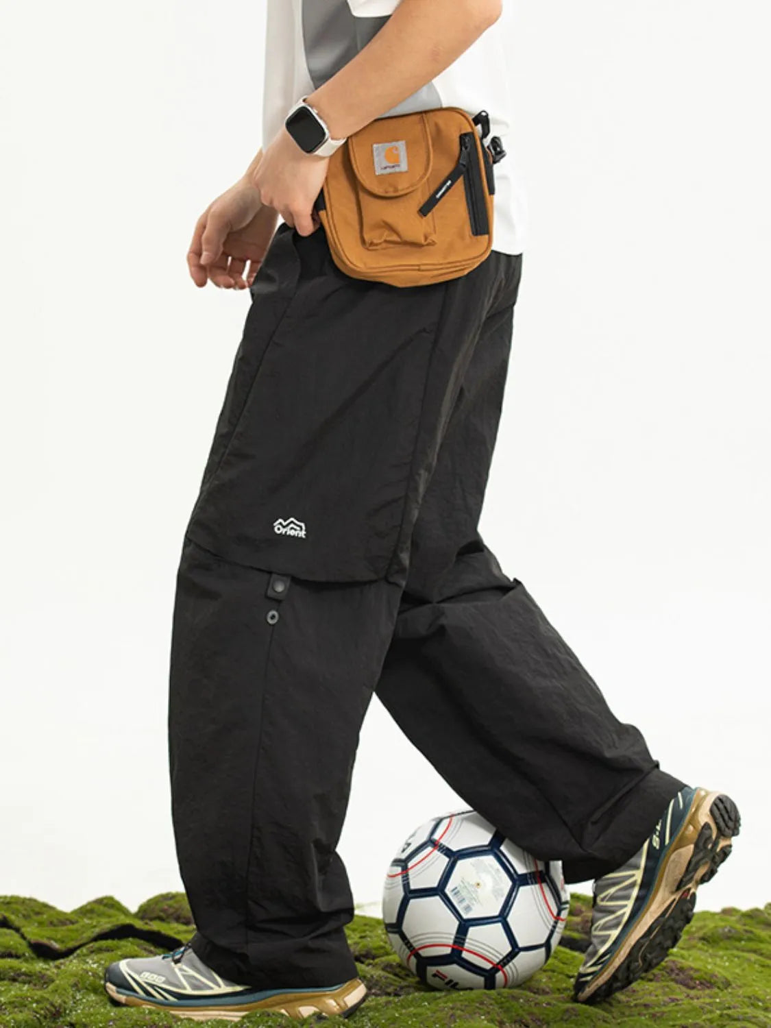 Men's Plus Size Drawstring Pants with Pockets Black