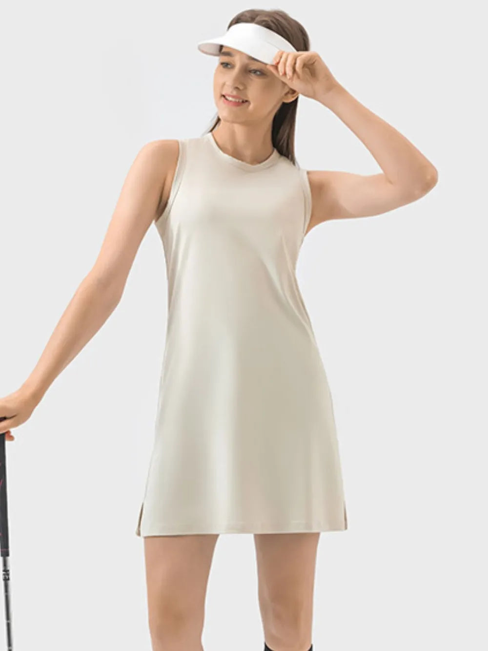 women's millennia round neck sleeveless active dress - extra view