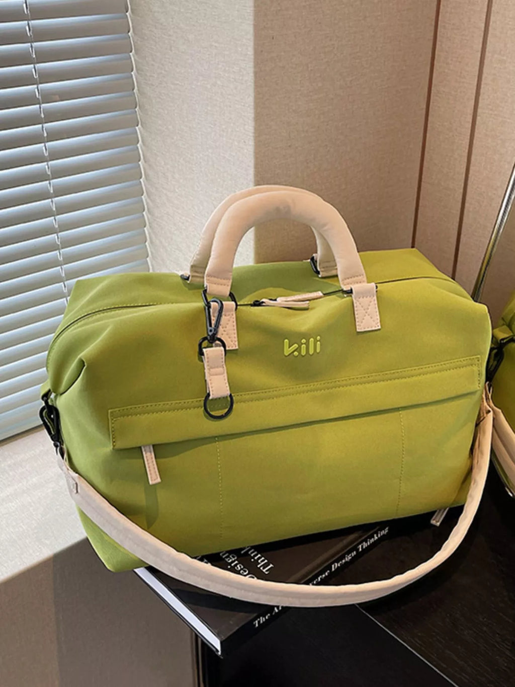 women's lightweight travel duffel bag - detail shot