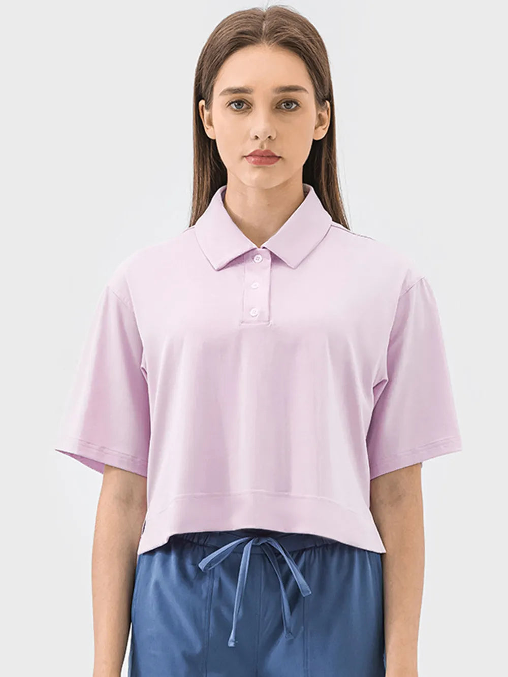 women's millennia half button short sleeve active t-shirt - extra view