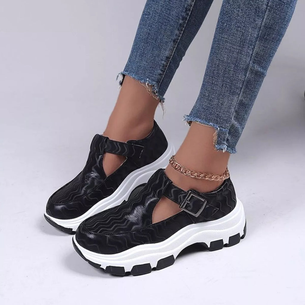 women's round toe platform sneakers - alternate angle