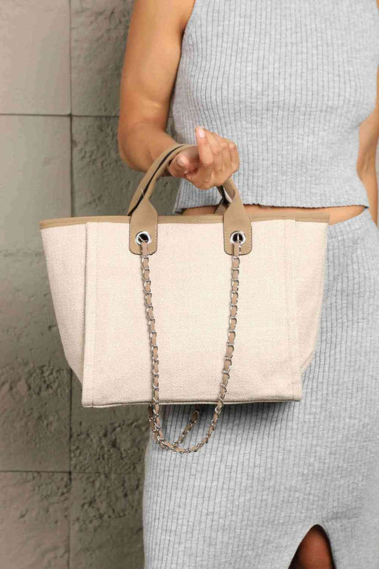 Adored Polyester Tote Bag Beige/Khaki One Size