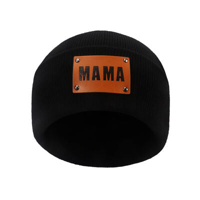 MAMA Warm Winter Knit Beanie Black One Size