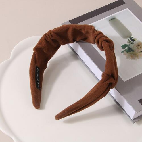 Wide Suede Headband Burnt Umber One Size