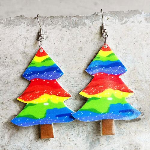 Christmas Themed Acrylic Dangle Earrings Style G One Size