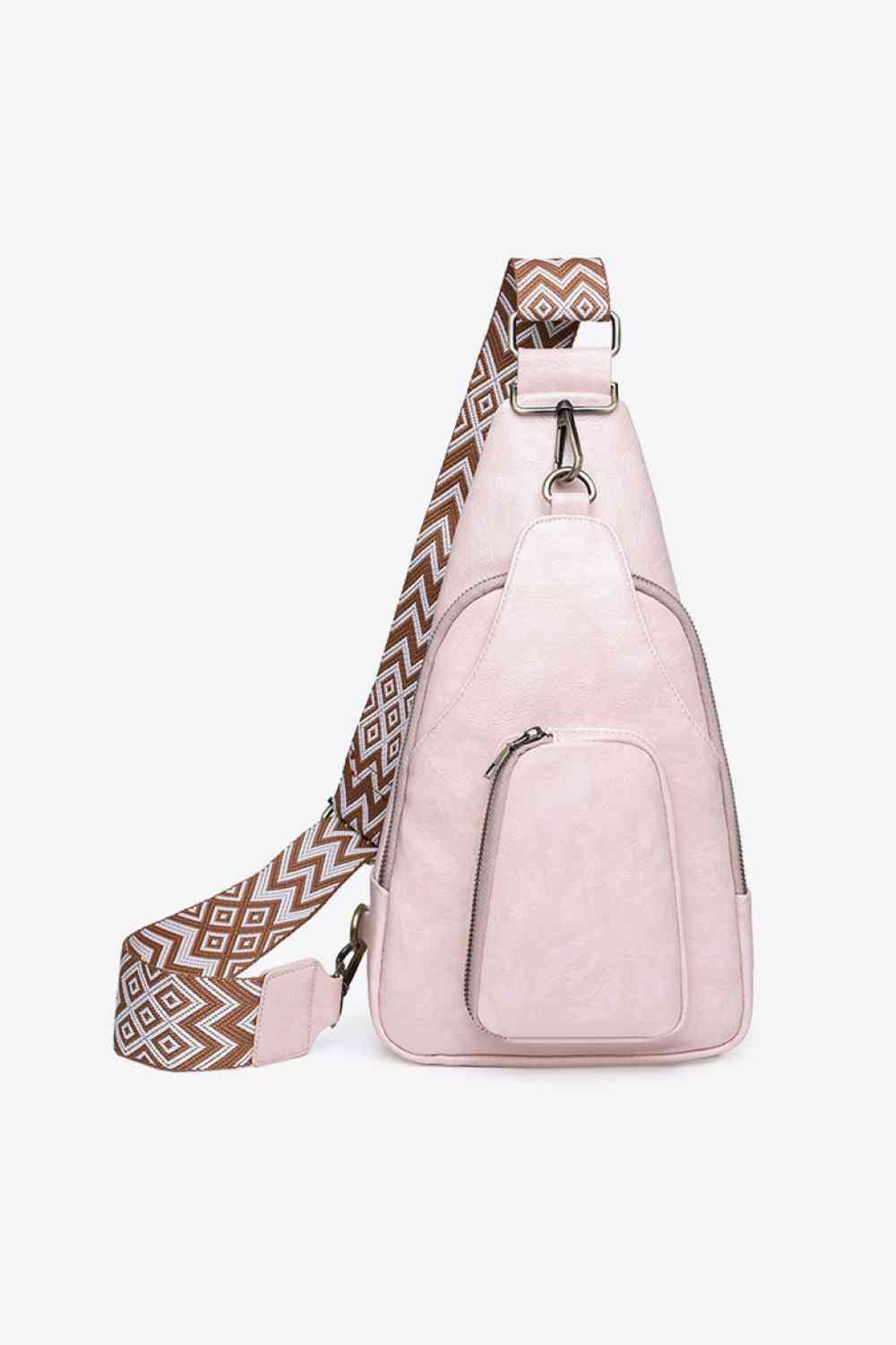 Adored Take A Trip PU Leather Sling Bag Blush Pink One Size